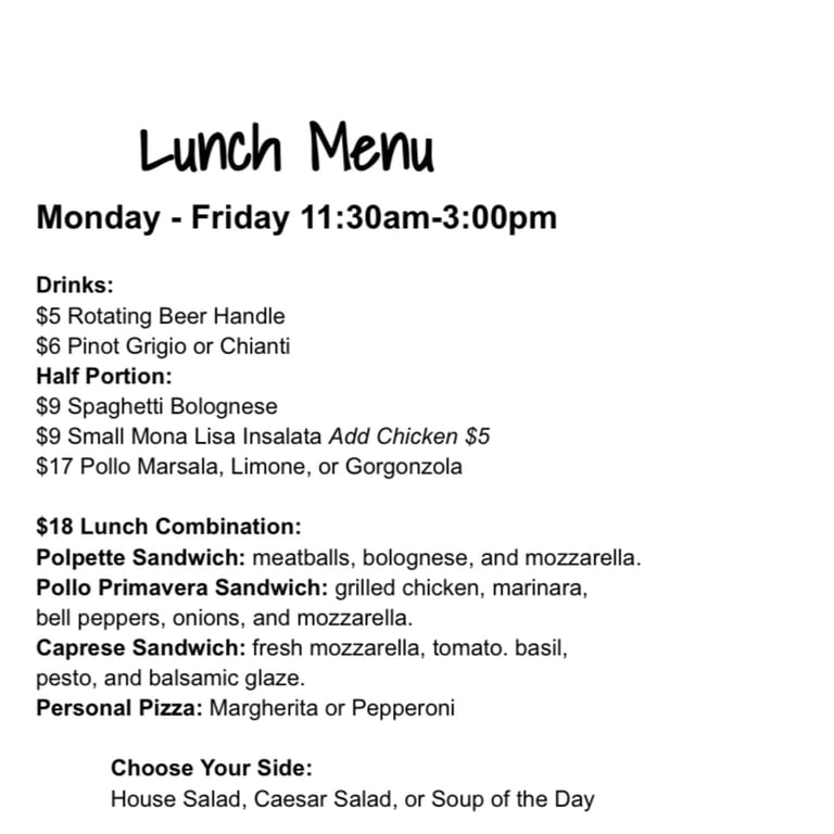 Lunch Menu